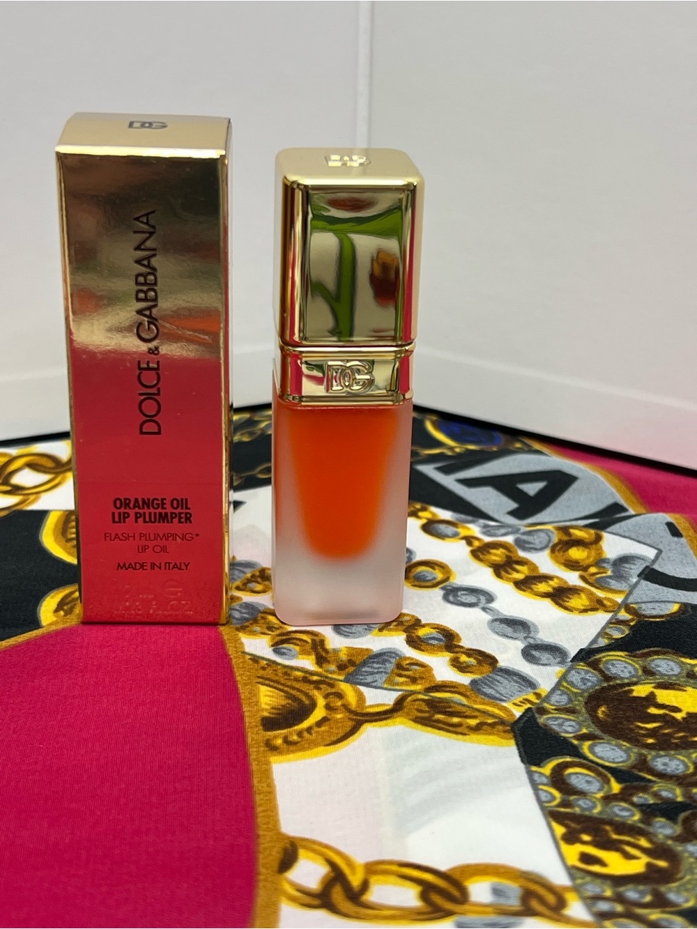 Dolce & Gabbana Orange Oil Lip Plumper - Orange & Gold Packaging